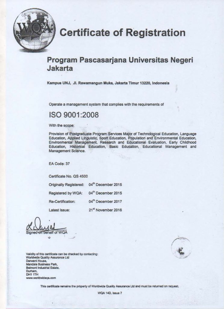 sertifikat ISO 2016